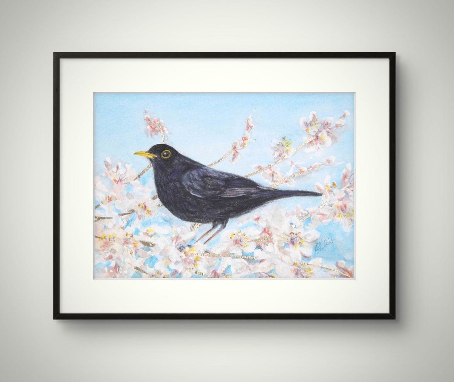 Blackbird & Blossom - original artwork