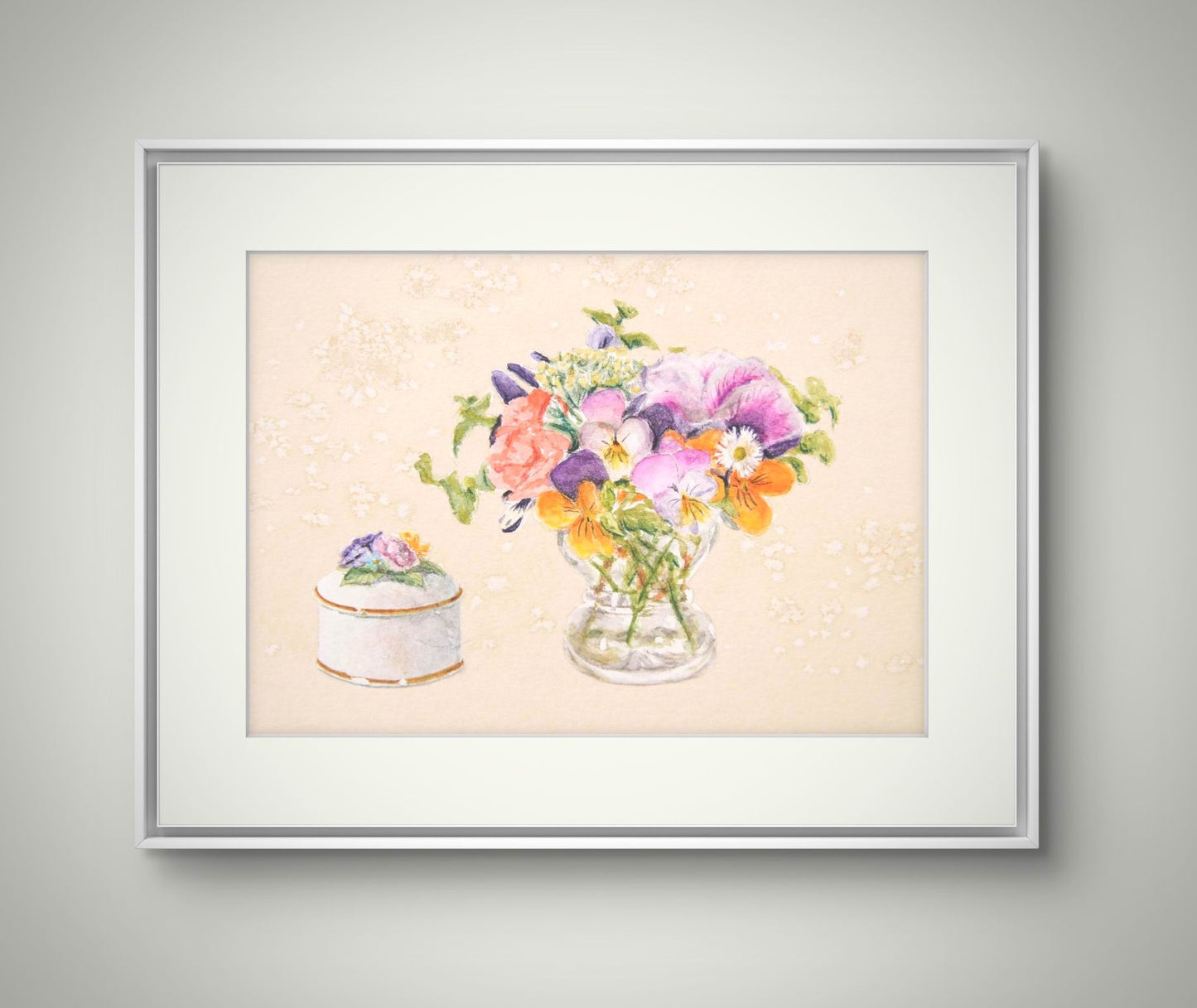 Flowers & Pill Box Giclée Print - unframed