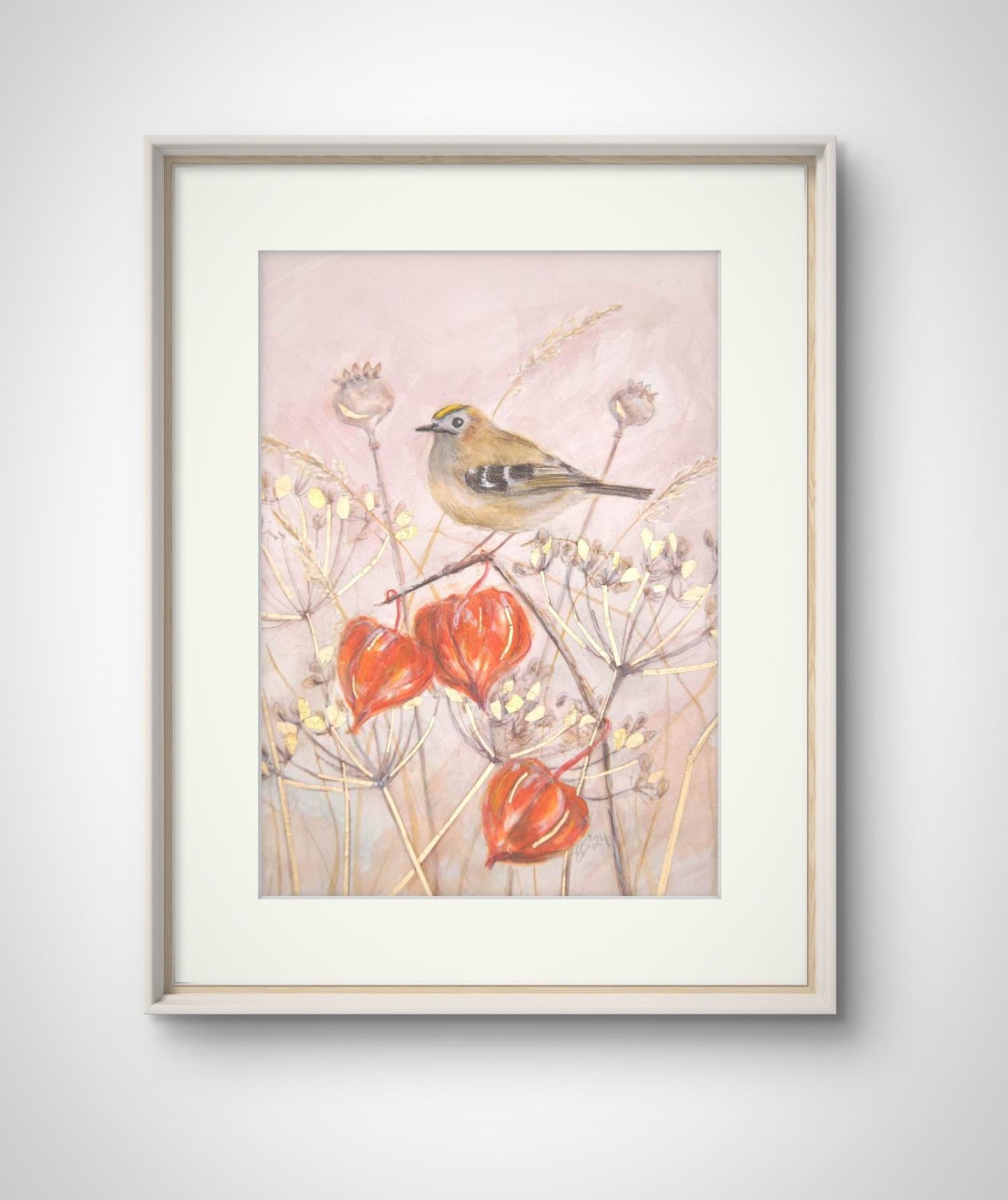 Goldcrest & Chinese Lanterns - Print