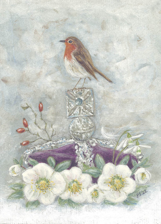 Robin and Crown - original illustration