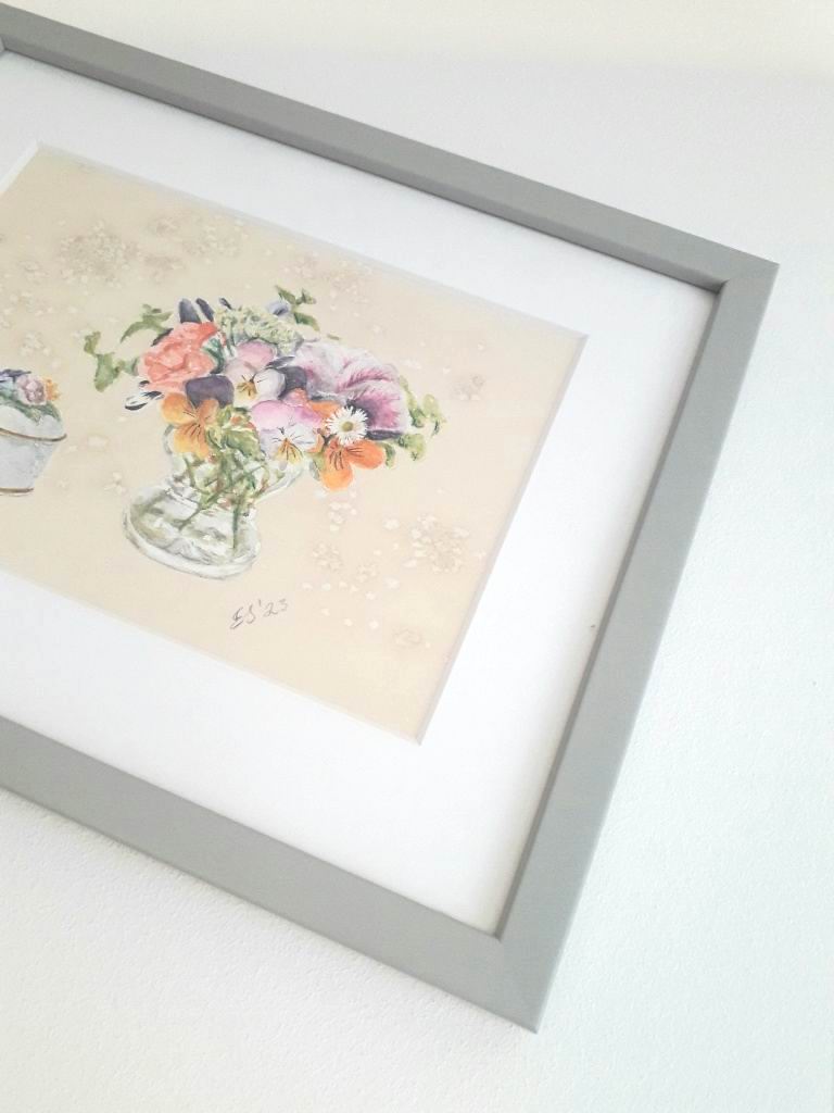 Flowers & Pill Box - framed