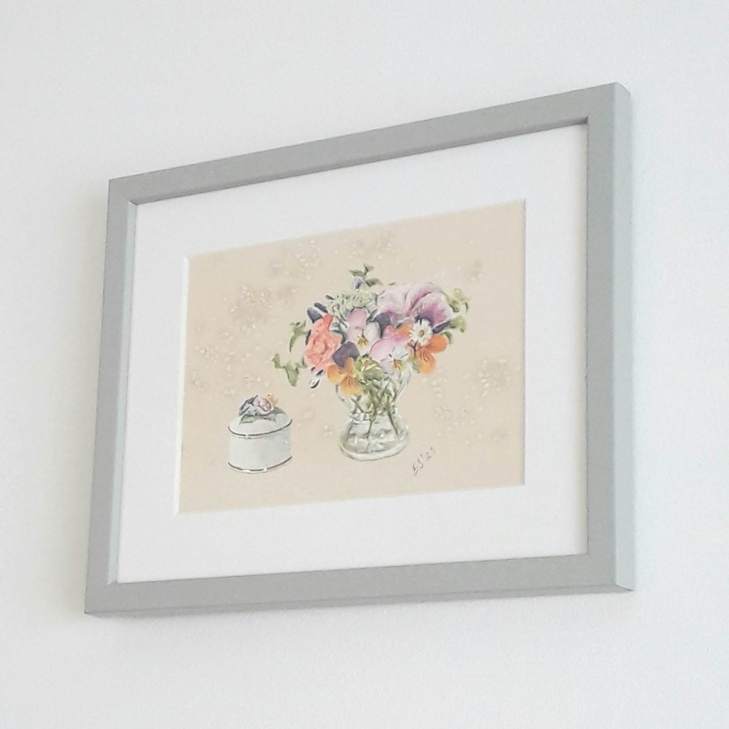 Flowers & Pill Box - framed